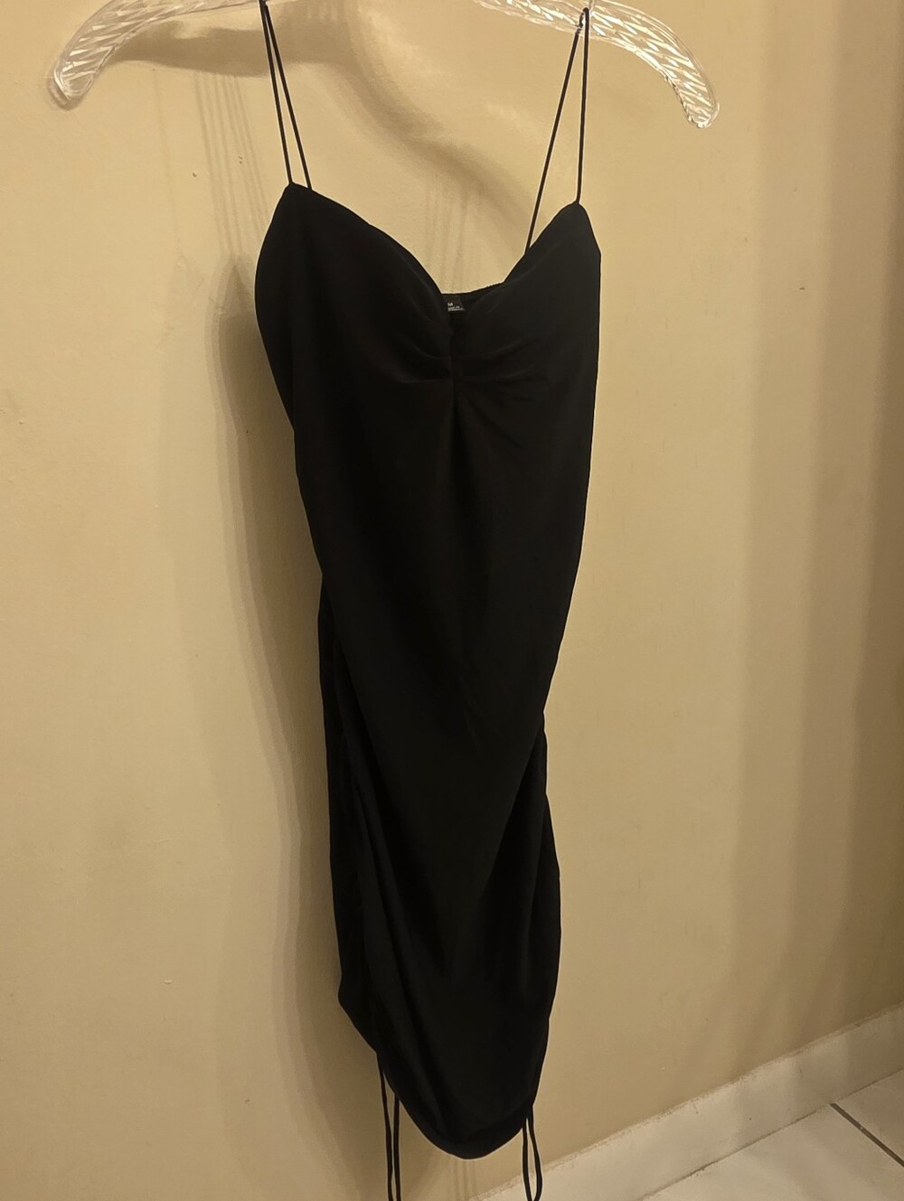 Windsor Black Midi Slip Dress with Spaghetti Straps